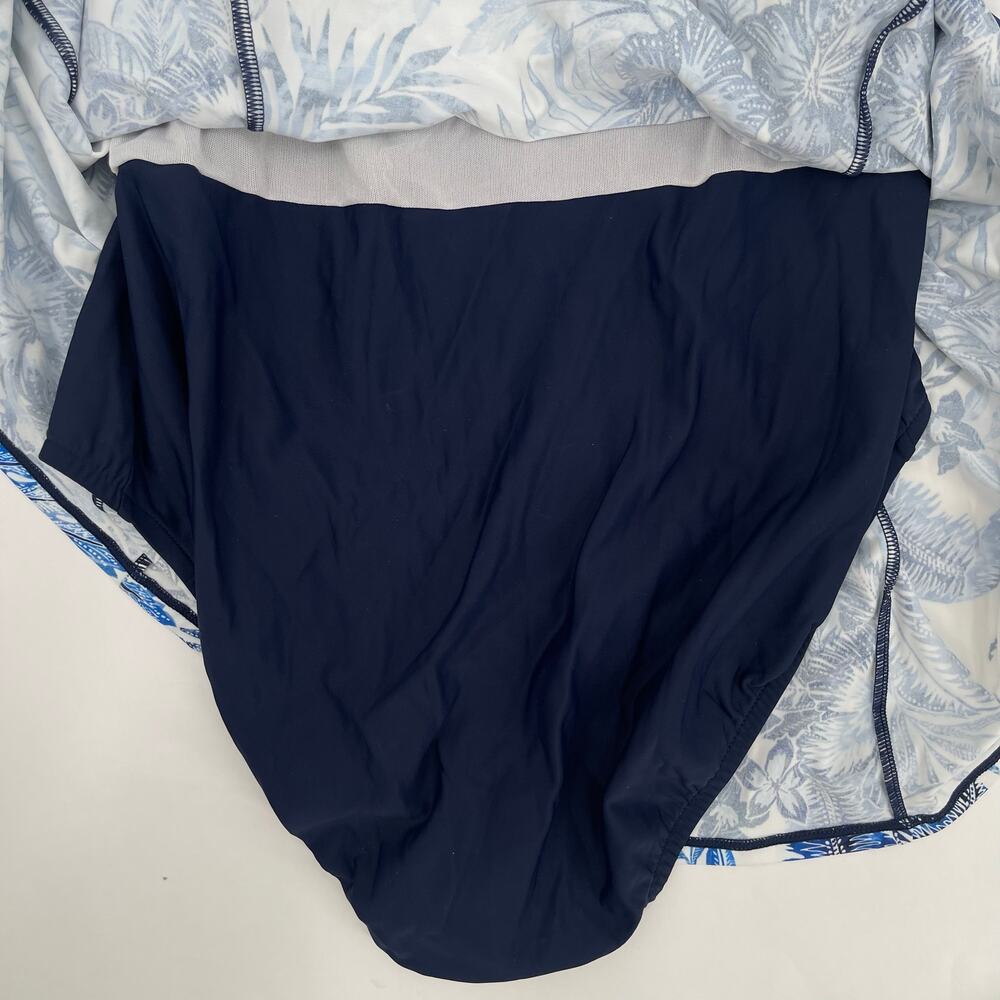 SWIM SOLUTIONS Swimsuit Dress Size 18 Swimdress NWT Blue Empire Floral One Piece - Picture 14 of 16